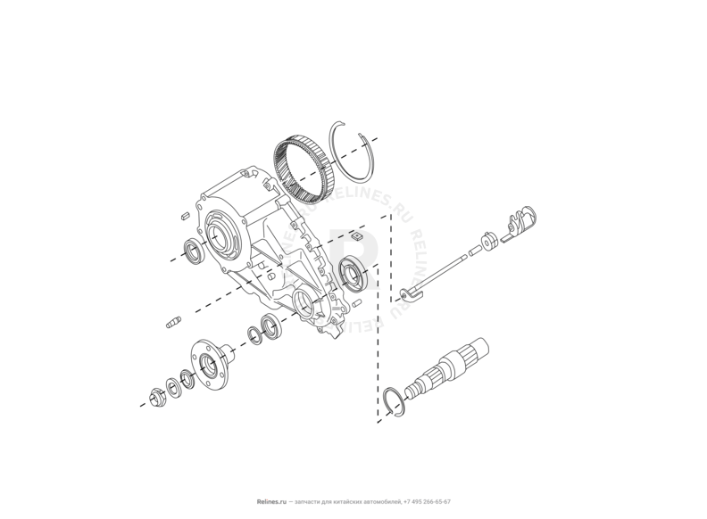 Запчасти Great Wall Hover H2 Поколение I (2005)  — Раздаточная коробка (5) — схема