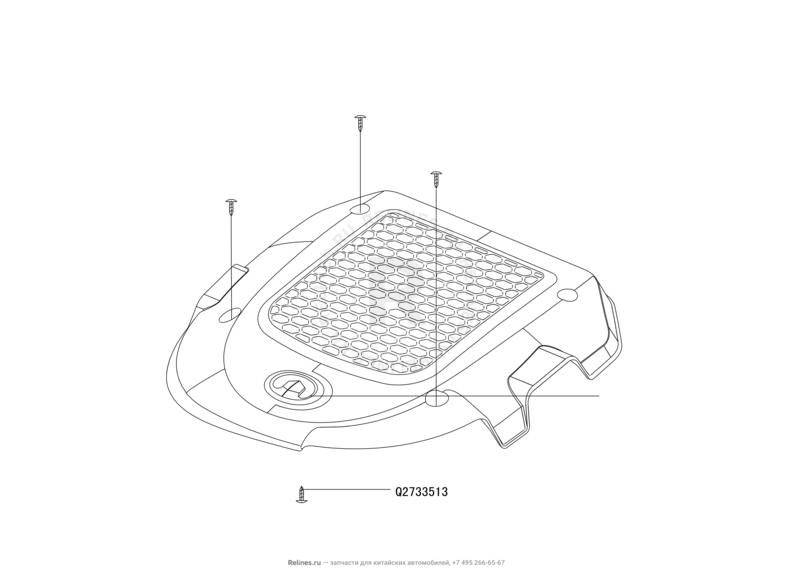 Плита верхняя (декоративная крышка) двигателя Great Wall Hover H2 — схема