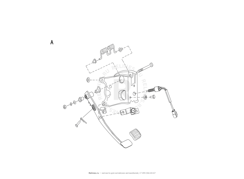 Педаль сцепления (2) Great Wall Hover H2 — схема