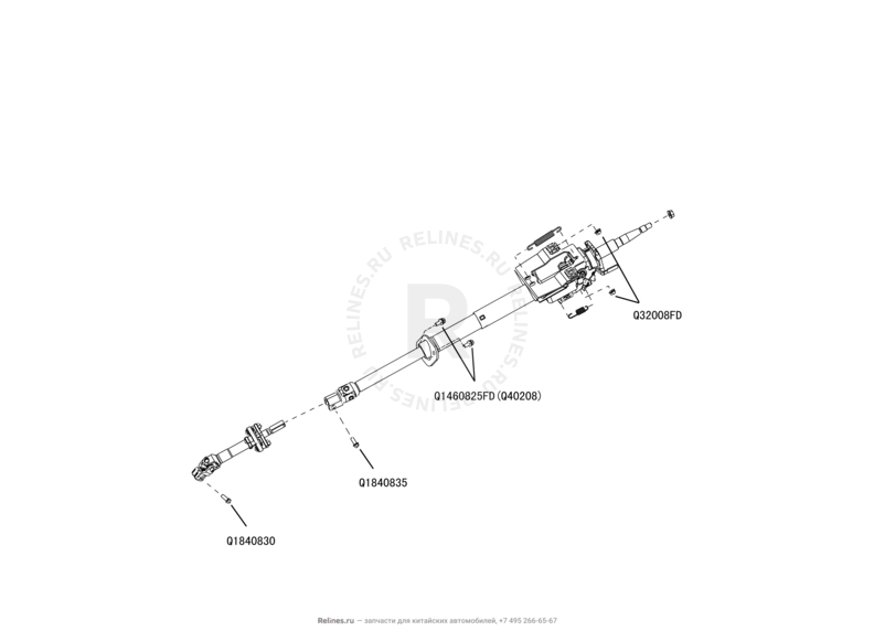 Гидроусилитель руля и рулевая колонка (1) Great Wall Hover H2 — схема