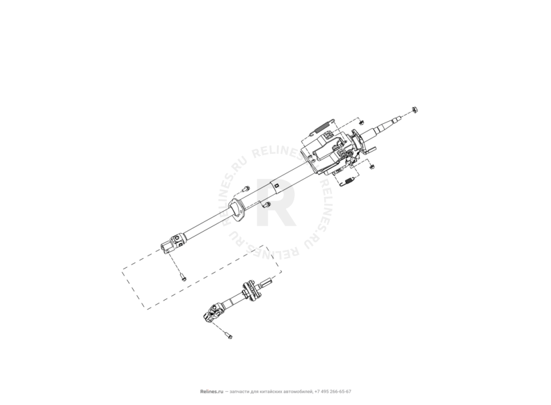 Гидроусилитель руля и рулевая колонка (RHD) Great Wall Hover H2 — схема