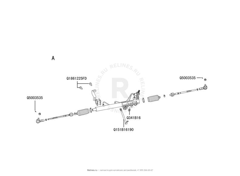 Рулевая рейка (2) Great Wall Hover H2 — схема