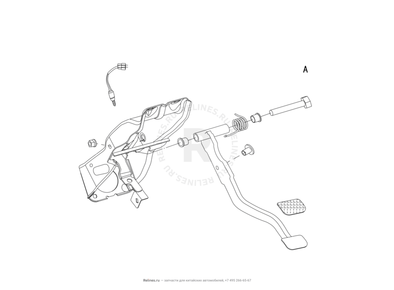 Запчасти Great Wall Hover H2 Поколение I (2005)  — Педаль тормоза (1) — схема