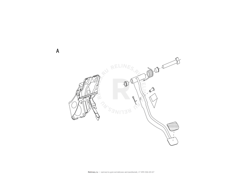 Педаль тормоза (2) Great Wall Hover H2 — схема