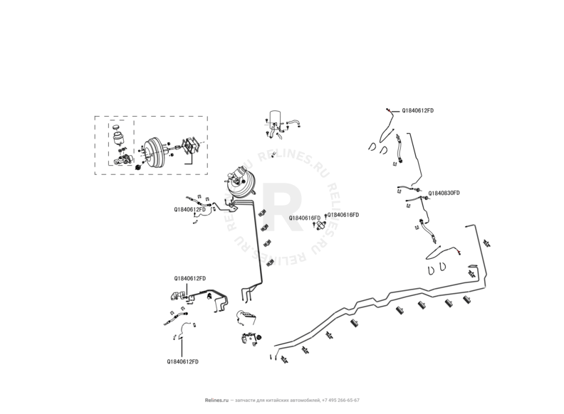 Запчасти Great Wall Hover H2 Поколение I (2005)  — Тормозная система и датчики ABS (4) — схема