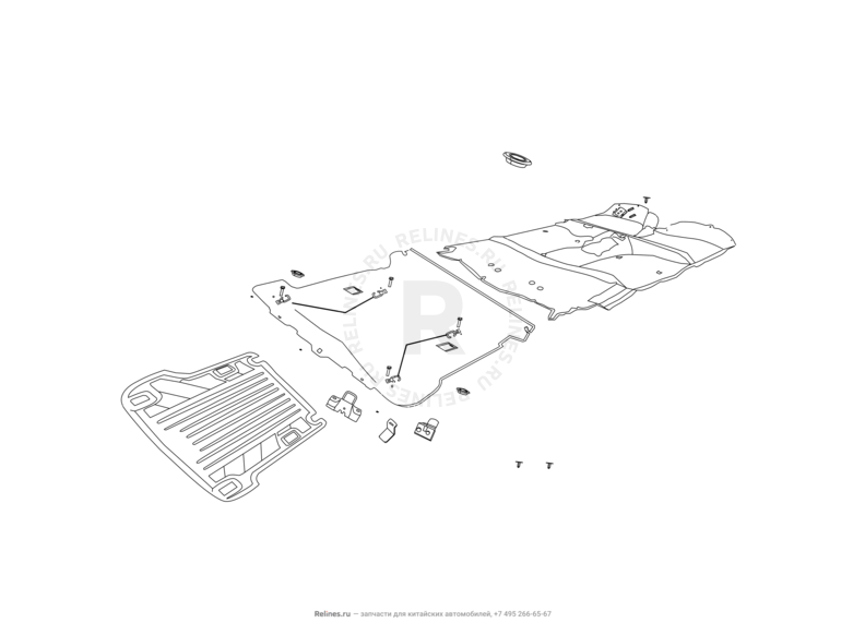 Обшивка (ковер) пола Great Wall Hover H2 — схема