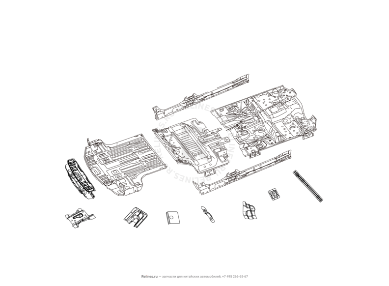 Усилители порогов и панель пола Great Wall Hover H2 — схема