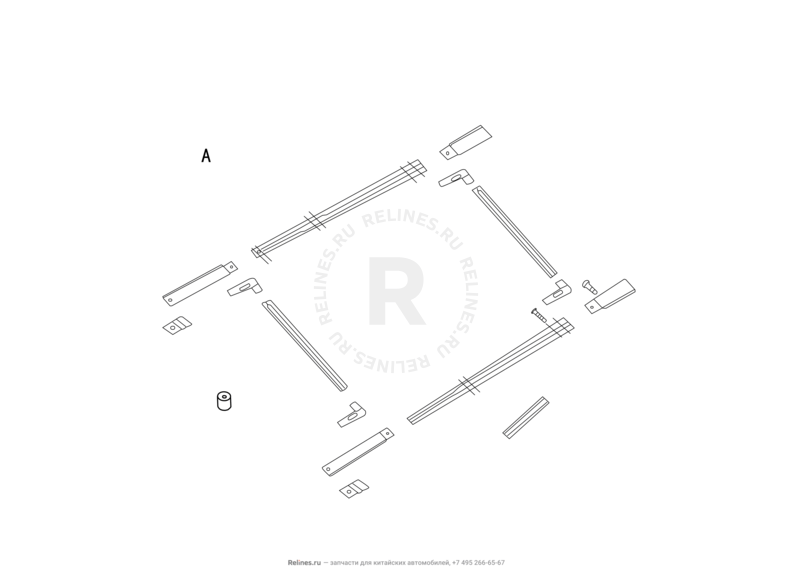 Рейлинги крыши и перекладины багажника Great Wall Hover H2 — схема