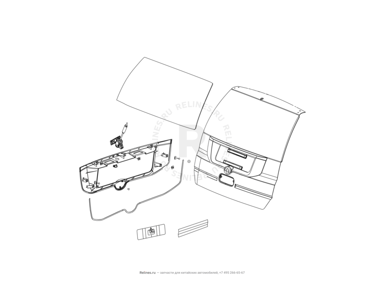 Запчасти Great Wall Hover H2 Поколение I (2005)  — Дверь багажника (1) — схема