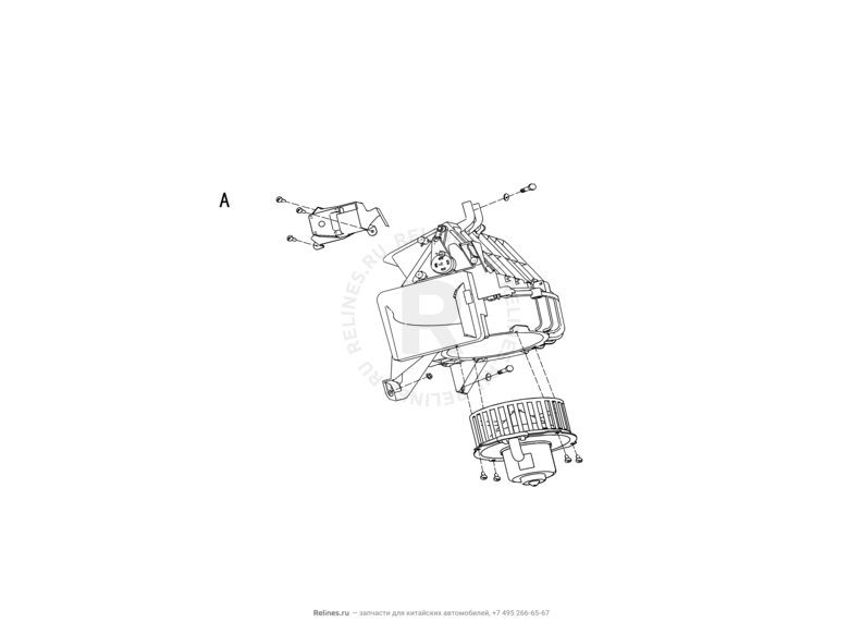 Запчасти Great Wall Hover H2 Поколение I (2005)  — Электродвигатель отопителя с вентилятором — схема