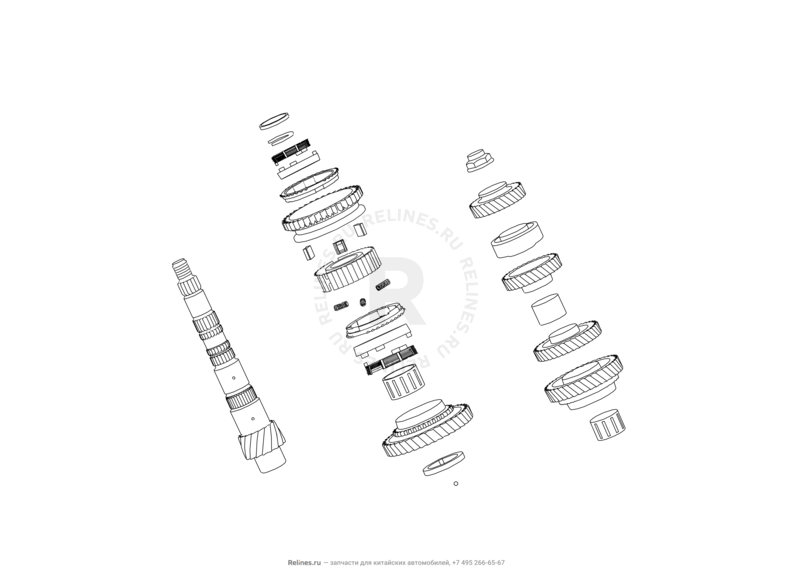 Запчасти Great Wall Hover M4 Поколение I (2012) 1.5л, МКПП — Вторичный (выходной, ведомый) вал — схема
