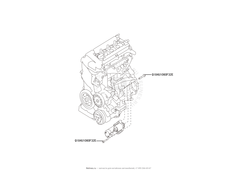 Запчасти Great Wall Hover H6 Поколение I (2011) 1.5л, бензин, 4x2, МКПП — Стартер — схема