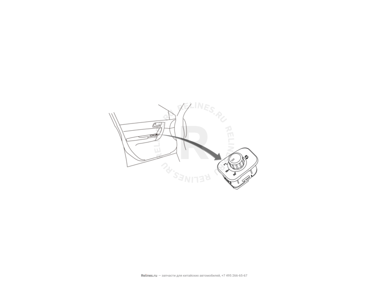 Запчасти Haval H6 Coupe Поколение I (2015) 2.0л, 4x2, МКПП — Кнопка регулировки зеркала (джойстик) — схема