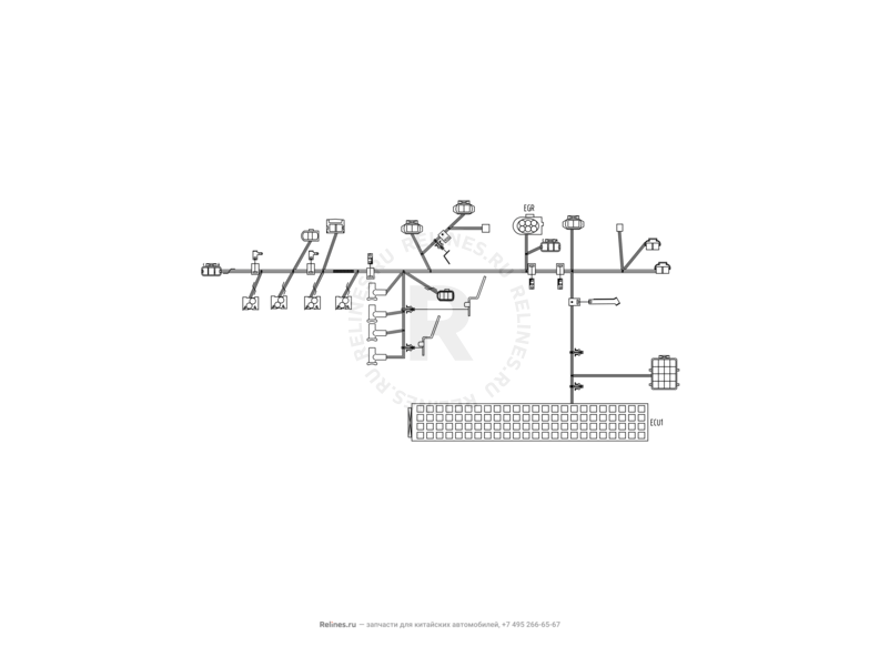 Запчасти Great Wall Hover H5 Поколение I (2010) 2.0л, дизель, 4x4, АКПП — Жгуты проводки — схема