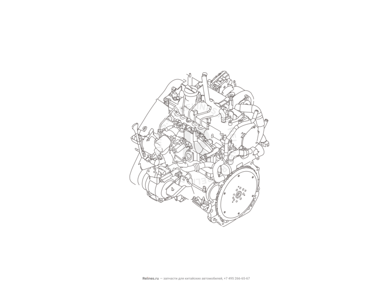 Запчасти Great Wall Hover H5 Поколение I (2010) 2.0л, дизель, 4x4, АКПП — Двигатель — схема