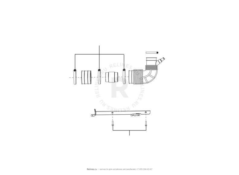 Запчасти Great Wall Hover H5 Поколение I (2010) 2.0л, дизель, 4x4, АКПП — Воздушный фильтр и корпус — схема