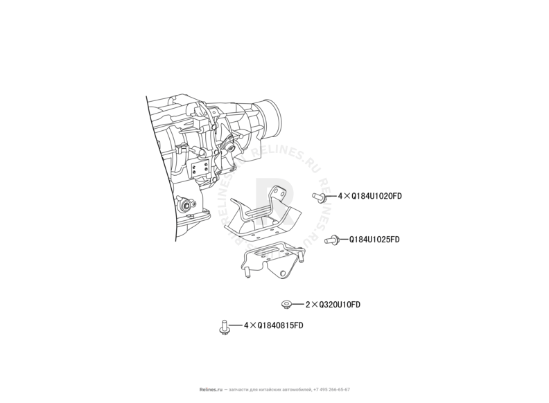 Трансмиссия (коробка переключения передач, КПП) (3) Great Wall Hover H5 — схема