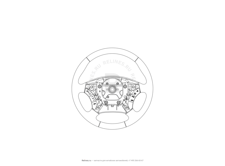 Запчасти Great Wall Hover H5 Поколение I (2010) 2.0л, дизель, 4x4, АКПП — Рулевое колесо (руль) и подушки безопасности (1) — схема
