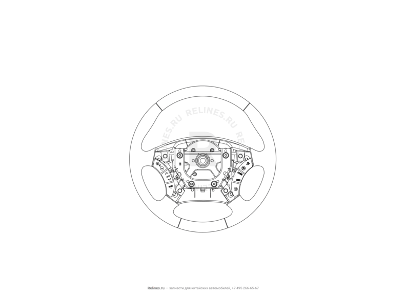 Запчасти Great Wall Hover H5 Поколение I (2010) 2.0л, дизель, 4x4, АКПП — Рулевое колесо (руль) и подушки безопасности (2) — схема