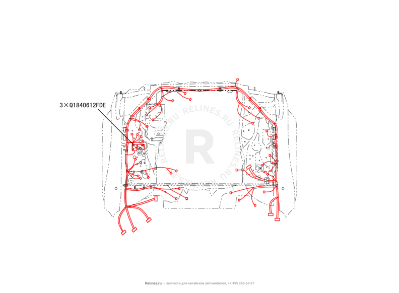 Запчасти Great Wall Hover H5 Поколение I (2010) 2.0л, дизель, 4x4, АКПП — Проводка моторного отсека (2) — схема