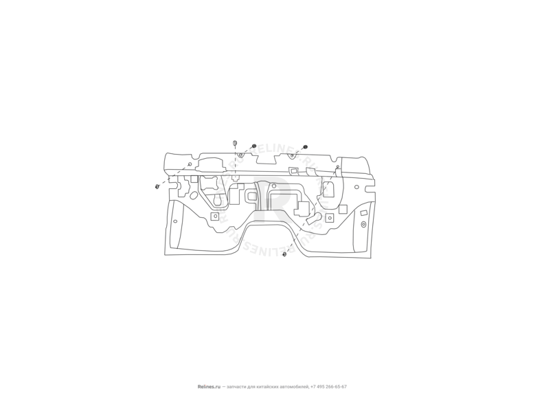 Запчасти Great Wall Hover H5 Поколение I (2010) 2.0л, дизель, 4x4, АКПП — Теплоизоляция моторного отсека (2) — схема