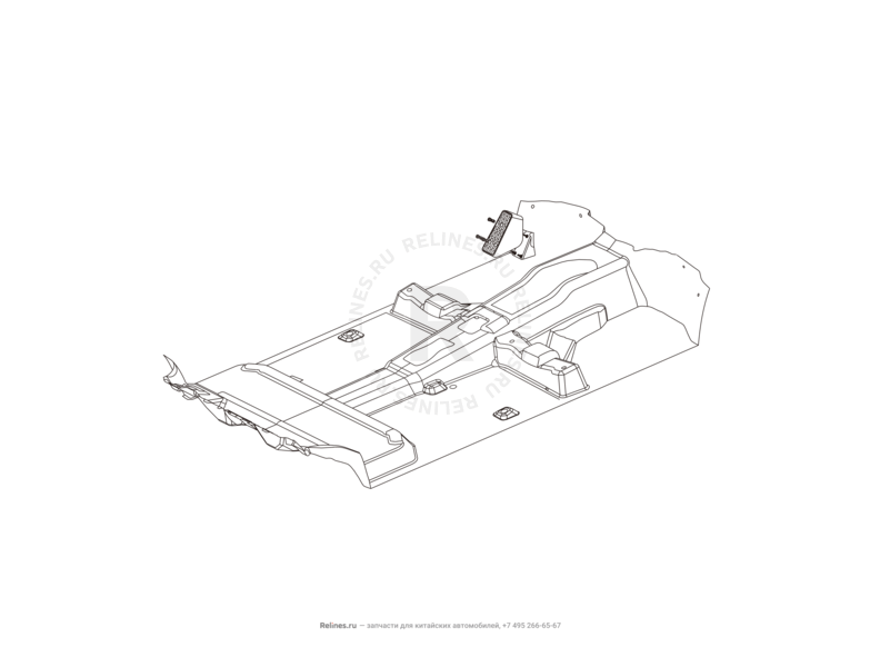 Запчасти Great Wall Hover H5 Поколение I (2010) 2.0л, дизель, 4x4, АКПП — Подножка для отдыха ноги — схема