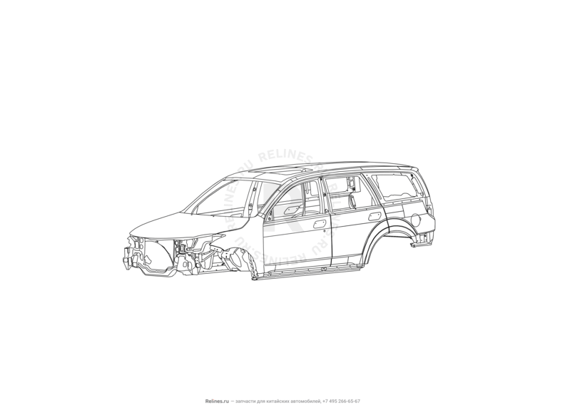 Запчасти Great Wall Hover H5 Поколение I (2010) 2.0л, дизель, 4x4, АКПП — Кузов (2) — схема
