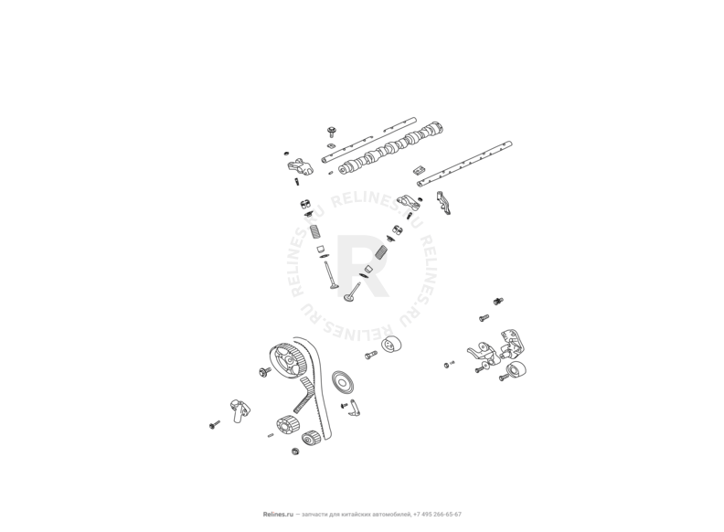 Запчасти Great Wall Hover H5 Поколение I (2010) 2.4л, бензин, 4x4, МКПП — Клапанный механизм ГРМ — схема