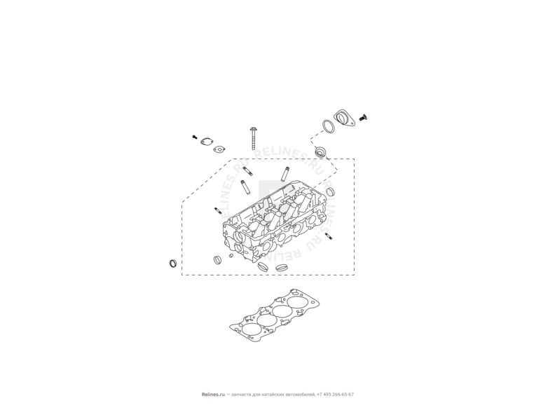 Запчасти Great Wall Hover H5 Поколение I (2010) 2.4л, бензин, 4x4, МКПП — Головка блока цилиндров — схема
