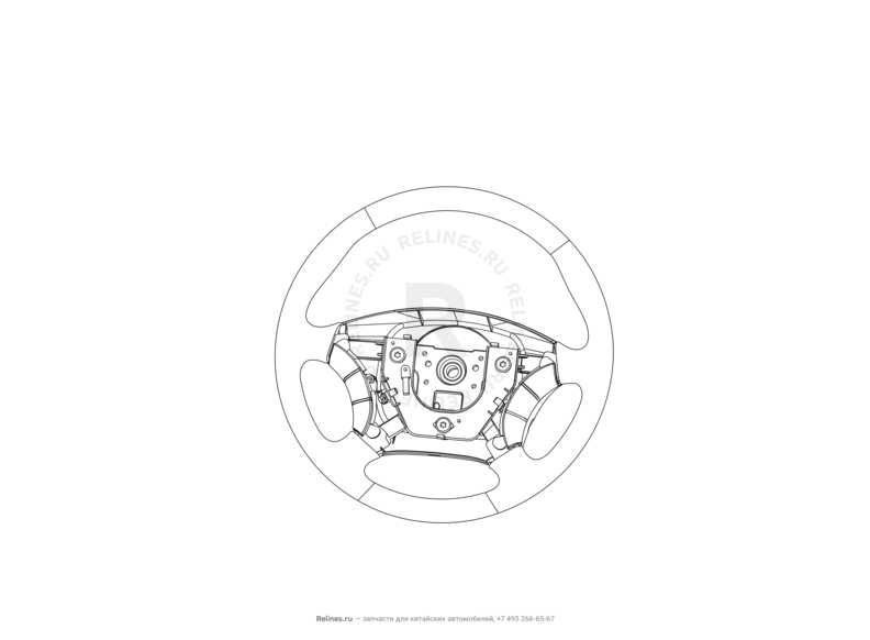 Запчасти Great Wall Hover H3 Поколение I (2010) 2.4л, 4×4 — Рулевое колесо (руль) и подушки безопасности (1) — схема
