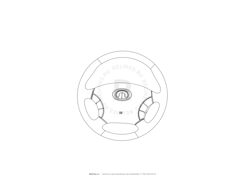 Запчасти Great Wall Hover H3 Поколение I (2010) 2.4л, 4×4 — Рулевое колесо (руль) и подушки безопасности (2) — схема