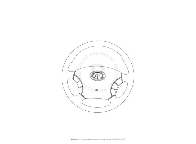 Запчасти Great Wall Hover H3 Поколение I (2010) 2.0л, 4×4 — Рулевое колесо (руль) и подушки безопасности (4) — схема