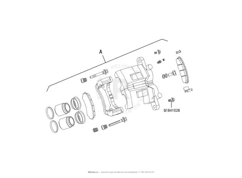 Запчасти Great Wall Hover H3 Поколение I (2010) 2.4л, 4×4 — Передний тормоз — схема