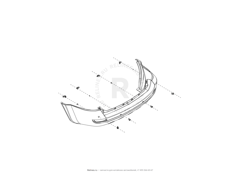 Запчасти Great Wall Hover H3 Поколение I (2010) 2.0л, 4×4 — Камера заднего вида и датчики парковки (парктроники) (1) — схема