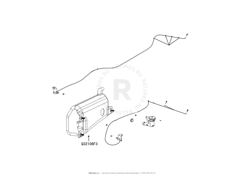 Запчасти Great Wall Hover H3 Поколение I (2010) 2.0л, 4×4 — Омыватели — схема