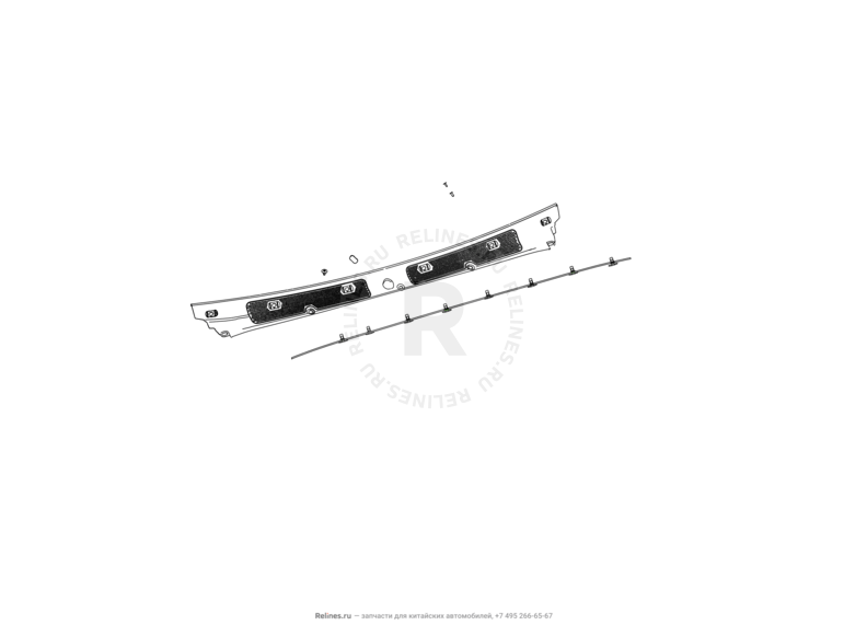 Запчасти Great Wall Hover H3 Поколение I (2010) 2.4л, 4×4 — Панели защитные, уплотнители моторного отсека и панель стеклоочистителя — схема