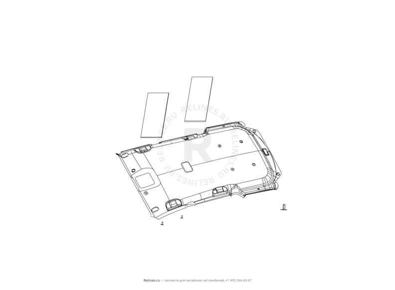 Запчасти Great Wall Hover H3 Поколение I (2010) 2.4л, 4×4 — Обшивка и комплектующие крыши (потолка) (1) — схема
