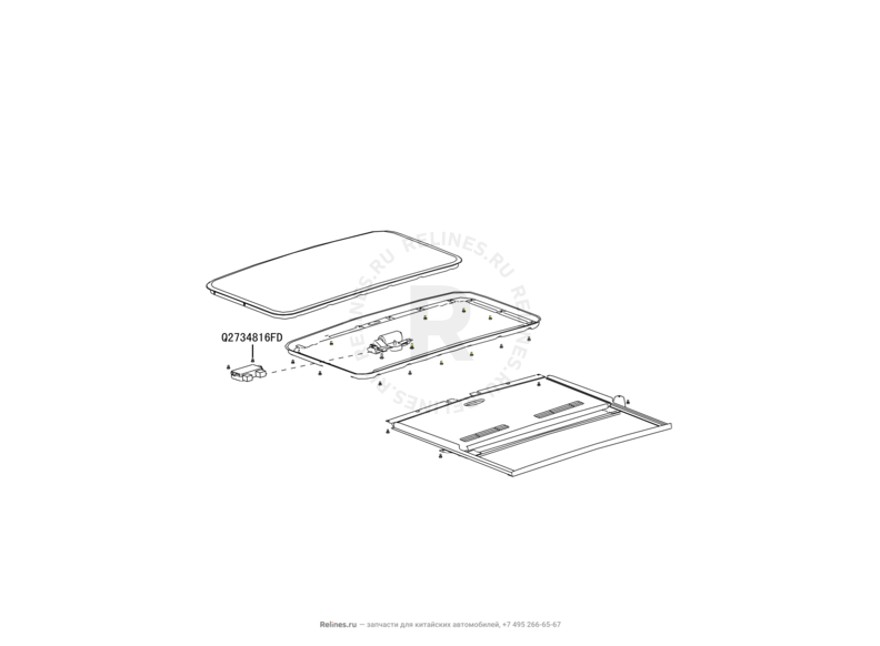 Запчасти Great Wall Hover H3 Поколение I (2010) 2.0л, 4×4 — Люк (1) — схема