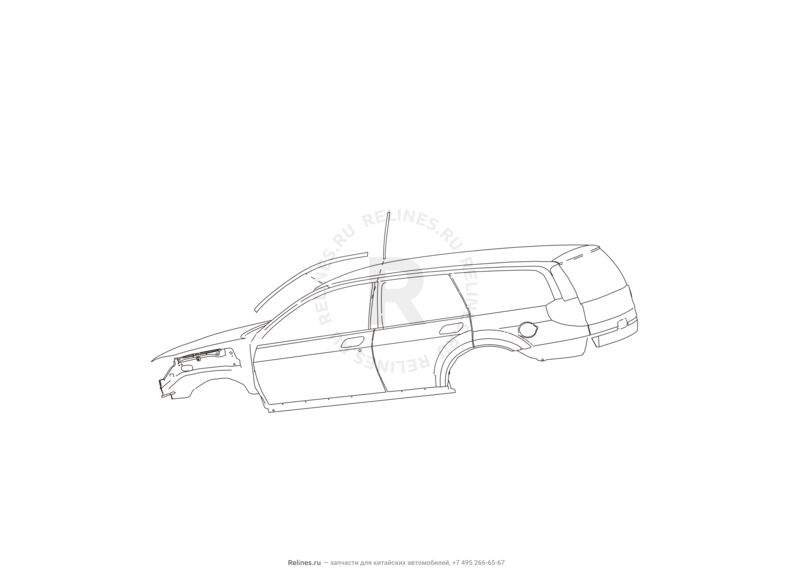 Запчасти Great Wall Hover H3 Поколение I (2010) 2.0л, 4×4 — Наклейки передних дверей — схема