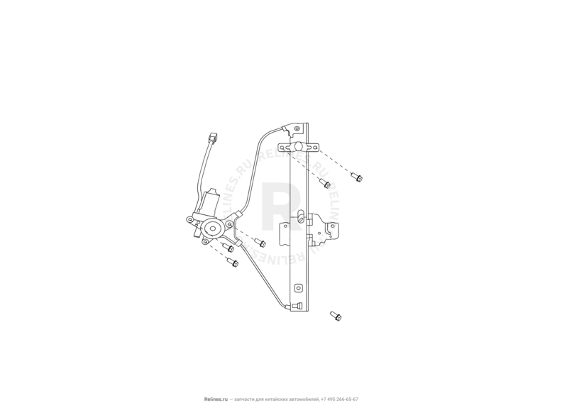 Запчасти Great Wall Hover H3 Поколение I (2010) 2.4л, 4×4 — Стеклоподъемники (2) — схема