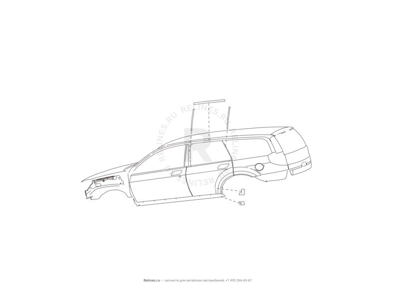 Запчасти Great Wall Hover H3 Поколение I (2010) 2.4л, 4×4 — Наклейки задних дверей — схема