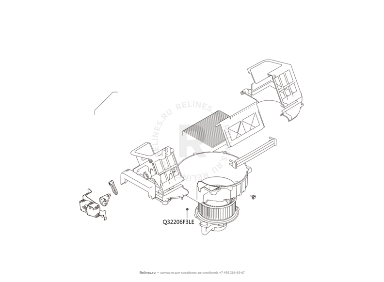 Запчасти Great Wall Hover H3 Поколение I (2010) 2.0л, 4×4 — Отопитель салона и салонный фильтр — схема