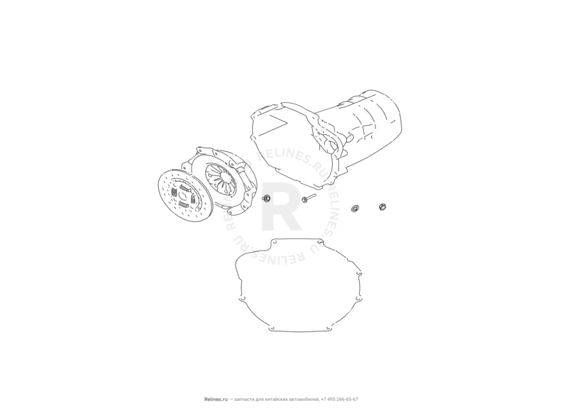 Запчасти Great Wall Hover H3 Поколение I — рестайлинг (2014) 2.0л, турбо, 4×4 — Диск и корзина сцепления — схема
