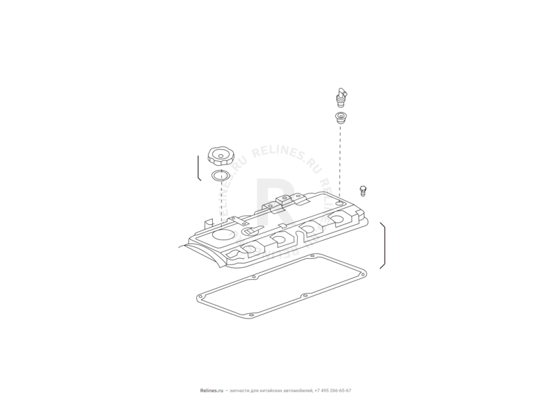 Запчасти Great Wall Hover H3 Поколение I — рестайлинг (2014) 2.0л, турбо, 4×4 — Крышка клапанная — схема