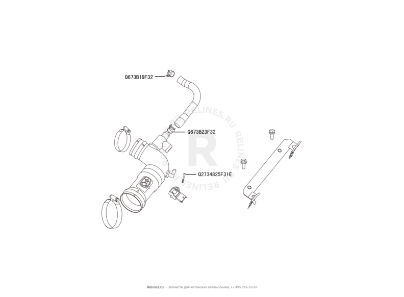 Запчасти Great Wall Hover H3 Поколение I — рестайлинг (2014) 2.0л, турбо, 4×4 — Воздушный фильтр и корпус — схема