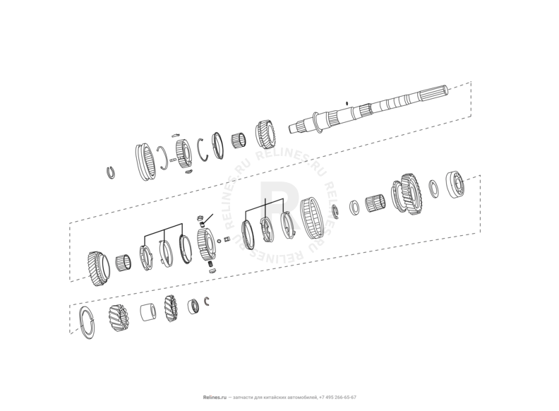 Запчасти Great Wall Hover H3 Поколение I — рестайлинг (2014) 2.0л, турбо, 4×4 — Трансмиссия (коробка переключения передач, КПП) (1) — схема