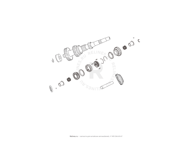 Запчасти Great Wall Hover H3 Поколение I — рестайлинг (2014) 2.0л, турбо, 4×4 — Трансмиссия (коробка переключения передач, КПП) (2) — схема