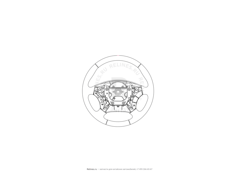Запчасти Great Wall Hover H3 Поколение I — рестайлинг (2014) 2.0л, турбо, 4×4 — Рулевое колесо (руль) и подушки безопасности — схема