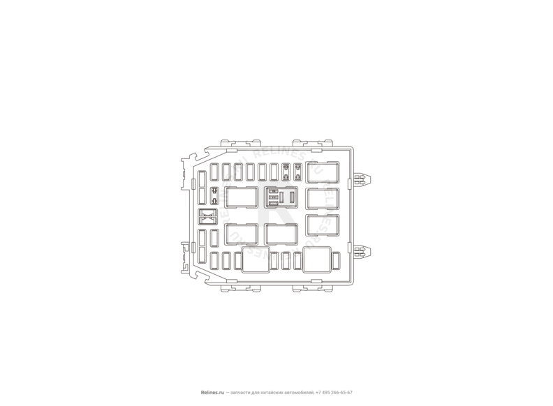 Запчасти Great Wall Hover H3 Поколение I — рестайлинг (2014) 2.0л, турбо, 4×4 — Блок предохранителей, предохранители и реле (1) — схема