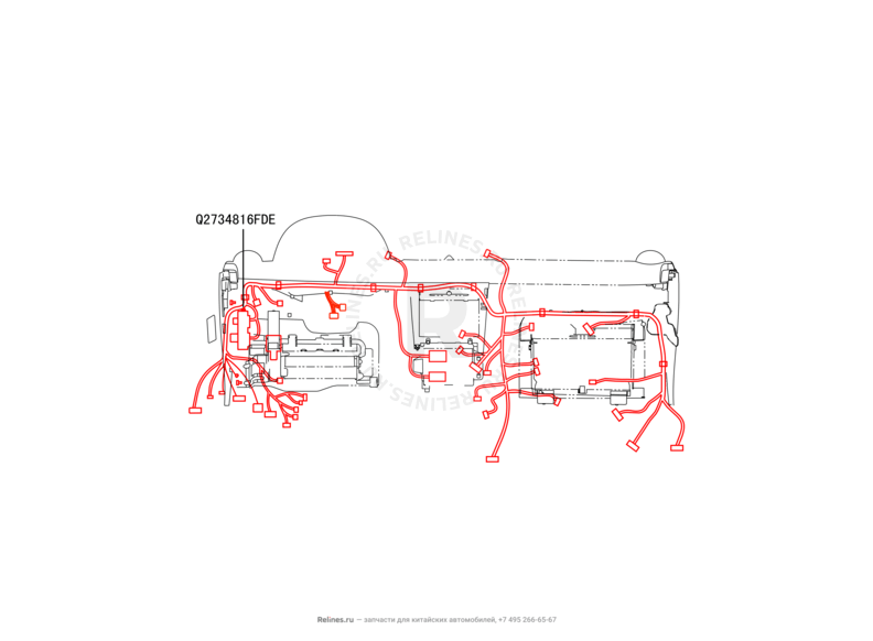 Запчасти Great Wall Hover H3 Поколение I — рестайлинг (2014) 2.0л, турбо, 4×4 — Проводка панели приборов (торпедо) (1) — схема
